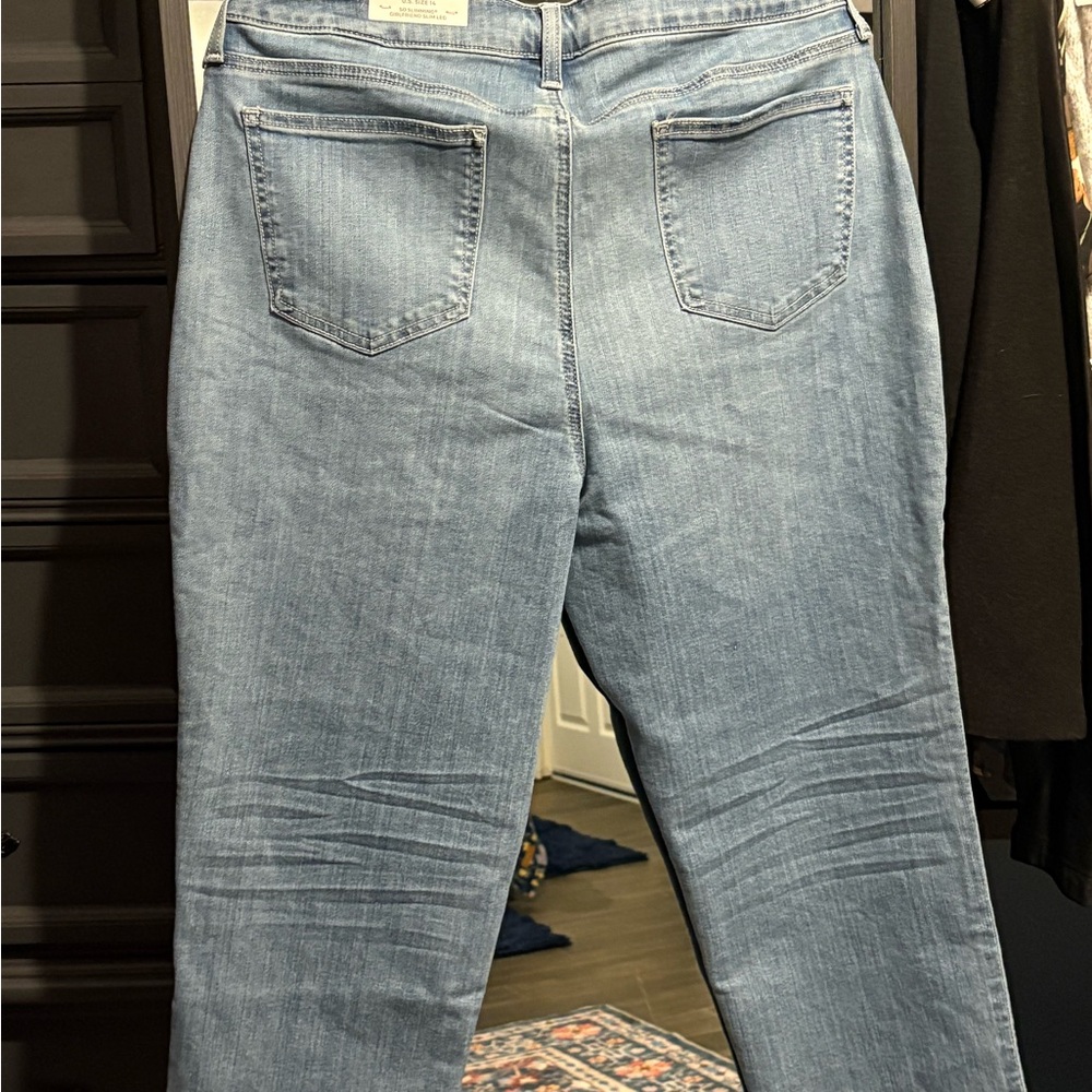 Chico's Blue Ankle Cropped Jeans with Faded Look - Picture 2 of 4